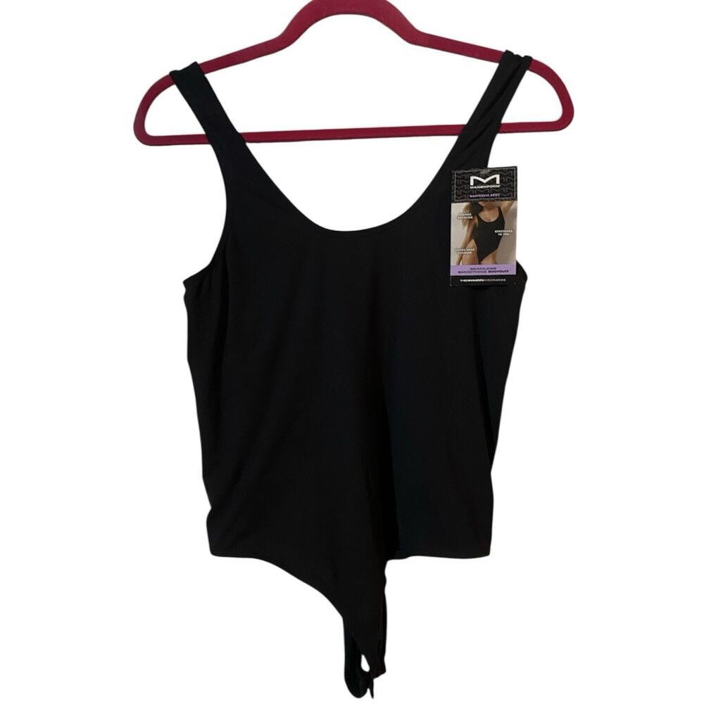 Maidenform Shapewear Black Bodysuit XXL Thong Snap Stretchy Smoothing MSW001 NEW